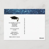 Save the Date Abschluss Gold Blue Grad Cap Postkarte (Rückseite)