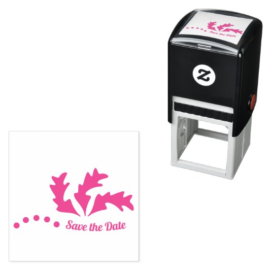 Save the Date Abstrakte Blätter Permastempel (Beispiel)