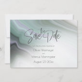 Save The Date | Abstraktes Dusty Sage Pale Violet  Einladung (Vorderseite)