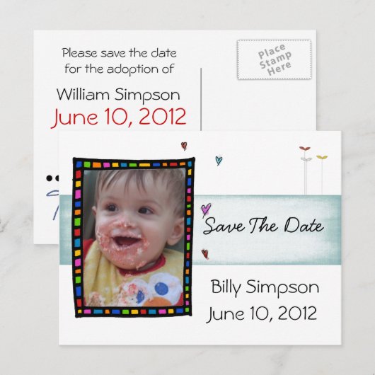 Save the Date Adoption Postkarte (Vorne/Hinten)
