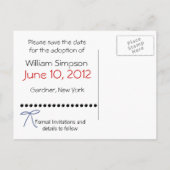 Save the Date Adoption Postkarte (Rückseite)