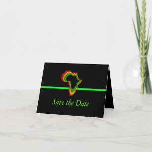 "Save the Date" Afrika mit Panafrikanischen Farben Einladung