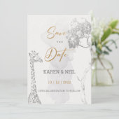 Save the Date afrikanisches Thema Einladung Design (Stehend Vorderseite)