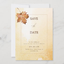 Save the Date Ahornschicht Wasserfarbe Einladung