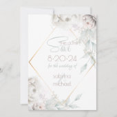 Save The Date | Alabaster White Watercolor Peoning (Vorderseite)