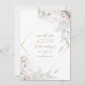 Save The Date | Alabaster White Watercolor Peoning (Vorderseite)