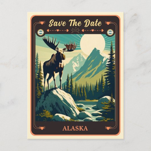 Save The Date | Alaska Einladung Postkarte (Vorderseite)