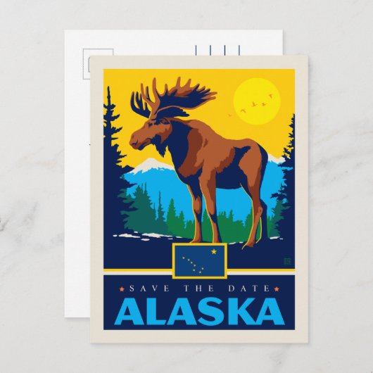 Save The Date | Alaska Einladungspostkarte (Vorne/Hinten)