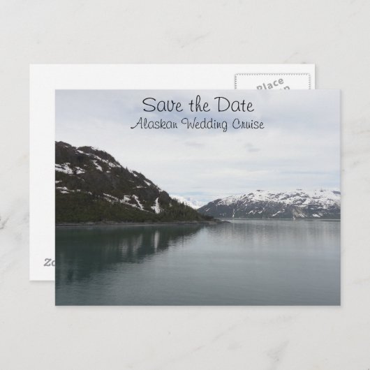 Save the Date Alaskan Cruise Ankündigungspostkarte (Vorne/Hinten)