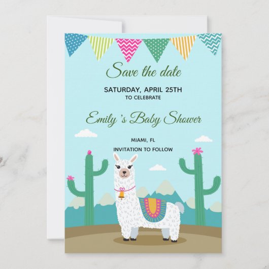 Save the Date Alpaca Lama (Vorderseite)