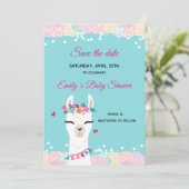 Save the Date Alpaca Lama Face (Stehend Vorderseite)