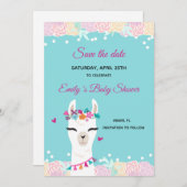 Save the Date Alpaca Lama Face (Vorne/Hinten)