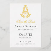 Save the Date als Monogramm oder SA Monogramm aufz Folieneinladung (Vorderseite)