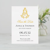 Save the Date als Monogramm oder SA Monogramm aufz Folieneinladung (Stehend vorne)