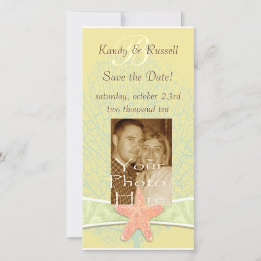Save the Date am Meer gelegene Fotokarte (Vorderseite)