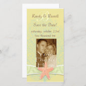 Save the Date am Meer gelegene Fotokarte (Vorne/Hinten)