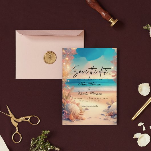 Save the Date am Strand