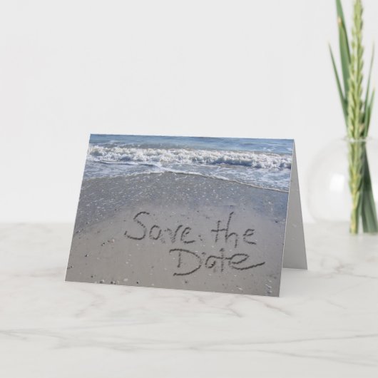 Save the Date am Strand Ankündigung (Vorderseite)
