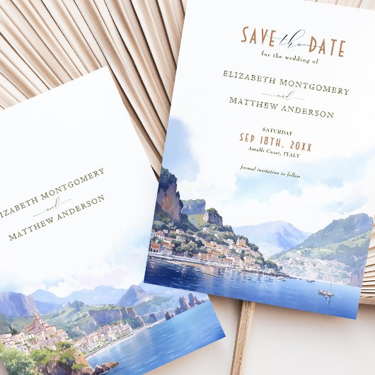 Save the Date Amalfi Küste Italien Zielort Einladung