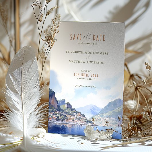 Save the Date Amalfi Küste Italien Zielort Einladung