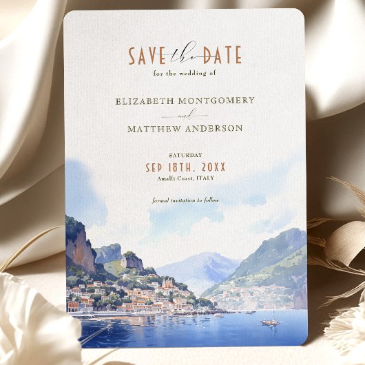 Save the Date Amalfi Küste Italien Zielort Einladung