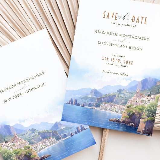 Save the Date Amalfi Küste Italien Zielort Einladung