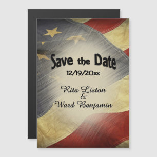 Save the Date amerikanische Flagge Magneteinladung