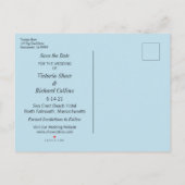 Save the Date an der Küste gestrichen Ankündigungspostkarte (Rückseite)