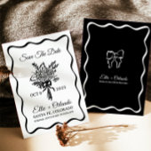 Save the Date an der schwarzen Hand gezeichnete Ba Einladung