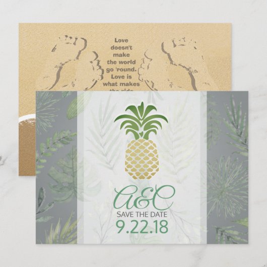 Save the Date Ananas (Vorne/Hinten)