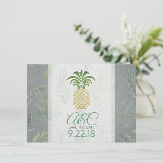 Save the Date Ananas (Stehend Vorderseite)
