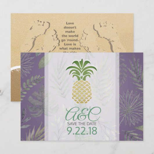 Save the Date Ananas (Vorne/Hinten)