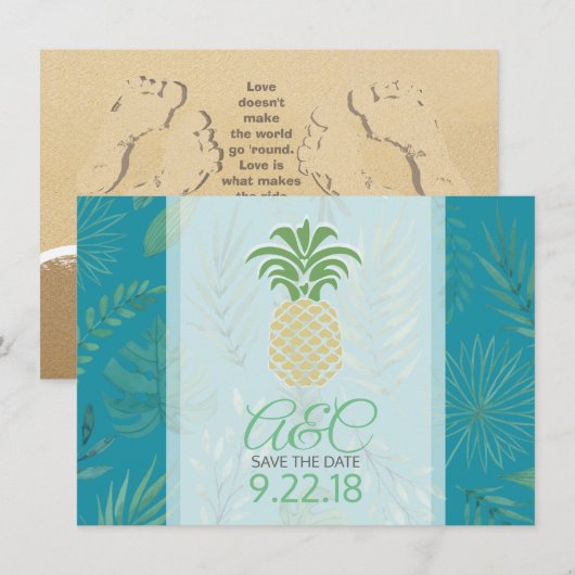 Save the Date Ananas (Vorne/Hinten)