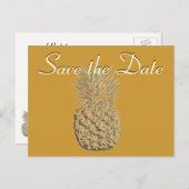 Save the Date Ananas Ankündigungspostkarte (Vorne/Hinten)