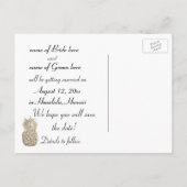 Save the Date Ananas Ankündigungspostkarte (Rückseite)