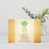 Save the Date Ananas Herz (Stehend Vorderseite)