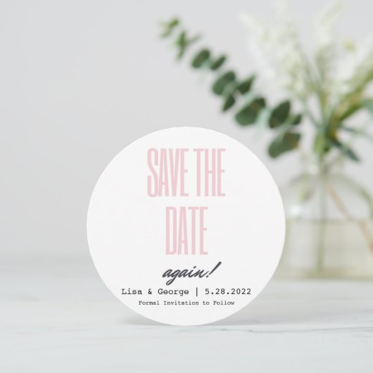 Save the Date Änderung des Datums Hochzeit (Stehend Vorderseite)
