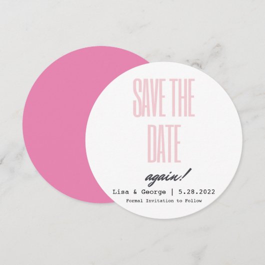 Save the Date Änderung des Datums Hochzeit (Vorne/Hinten)