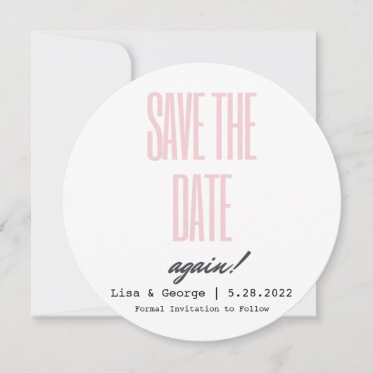 Save the Date Änderung des Datums Hochzeit (Vorderseite)