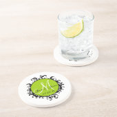 Save the Date Anfangsnamen, die Untersetzer-Grün Sandstein Untersetzer (Seite)