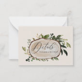 Save the Date Angaben zur Holzschliffzeit Mitteilungskarte (Vorderseite)