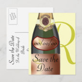 Save the Date angepasste Monogramm Ankündigungspostkarte (Vorne/Hinten)