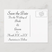 Save the Date angepasste Monogramm Ankündigungspostkarte (Rückseite)