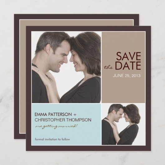 Save the Date Ankündigung des Fotos "Moderne Blöck (Vorne/Hinten)