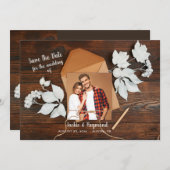 Save the Date Ankündigung des rustikalen Fotos (Vorne/Hinten)