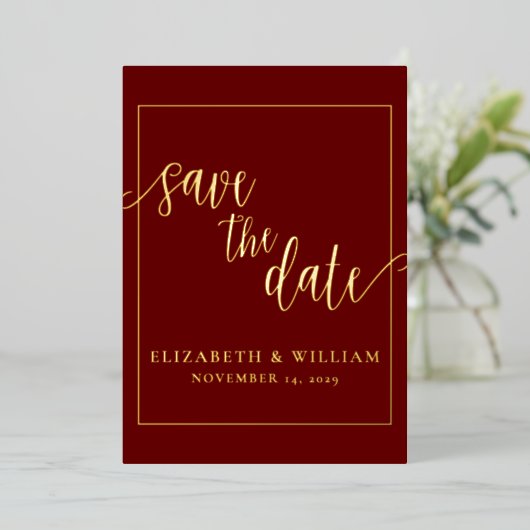 Save the Date Ankündigung einer Hochzeitsfeier für (Stehend vorne)