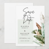 Save the Date Ankündigung eleganter Blätter (Vorne/Hinten)