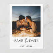 Save the Date Ankündigung mit zwei Fotos Postkarte (Vorderseite)
