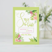 Save the Date Ankündigung von Floral (Stehend Vorderseite)