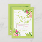 Save the Date Ankündigung von Floral (Vorne/Hinten)